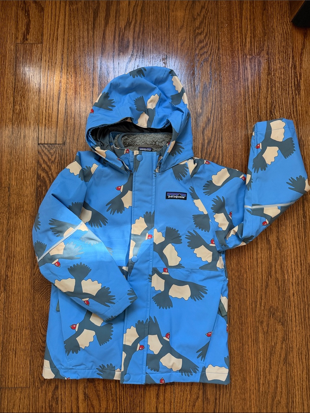 Patagonia Toddler 3-in-1 Everyday Jacket Blue Condor Bird Print Size 5T